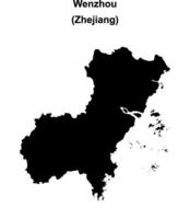 Wenzhou blank outline map vector