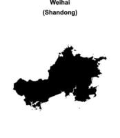Weihai blank outline map vector
