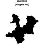 Wuzhong blank outline map vector