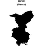 Wuwei blank outline map vector