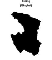 Xining blank outline map vector