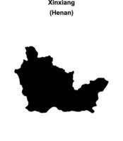 Xinxiang blank outline map vector