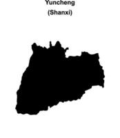 Yuncheng blank outline map vector