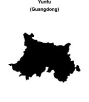 Yunfu blank outline map vector