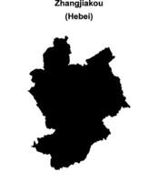Zhangjiakou blank outline map vector