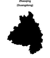 Zhaoqing blank outline map vector
