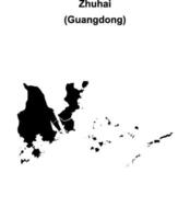 Zhuhai blank outline map vector