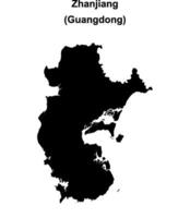 Zhanjiang blank outline map vector