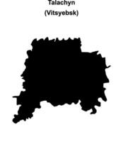 Talachyn district blank outline map vector