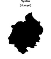 Vyetka district blank outline map vector