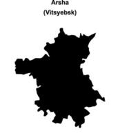 Arsha district blank outline map vector