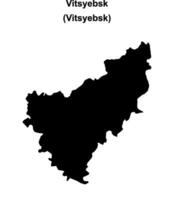 Vitsyebsk district blank outline map vector