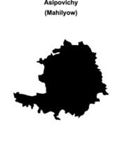 Asipovichy district blank outline map vector