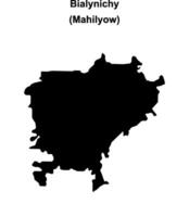 Bialynichy district blank outline map vector