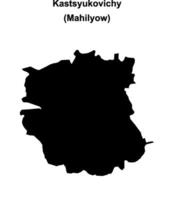 Kastsyukovichy district blank outline map vector