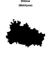 Shklow district blank outline map vector