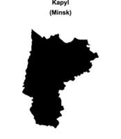 Kapyl district blank outline map vector