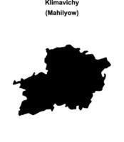 Klimavichy district blank outline map vector