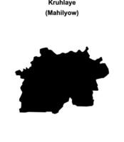 Kruhlaye district blank outline map vector