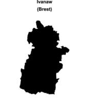 Ivanaw district blank outline map vector
