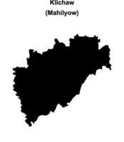 Klichaw district blank outline map vector
