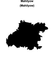 Mahilyow district blank outline map vector