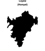 Loyew district blank outline map vector