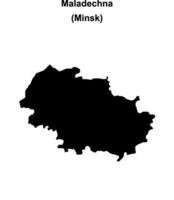 Maladechna district blank outline map vector