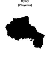 Myory district blank outline map vector