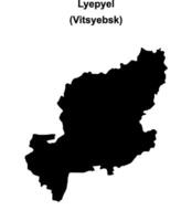 Lyepyel district blank outline map vector
