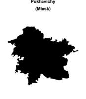 Pukhavichy district blank outline map vector