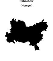 Rahachow district blank outline map vector