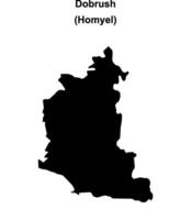 Dobrush district blank outline map vector