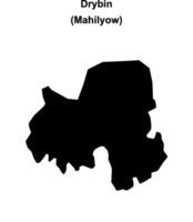Drybin district blank outline map vector