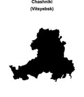 Chashniki district blank outline map vector