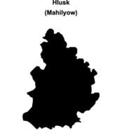 Hlusk district blank outline map vector