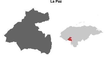 La Paz department blank outline map set vector
