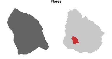 Flores department blank outline map set vector
