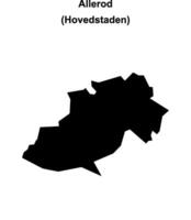 Allerod municipality blank outline map vector