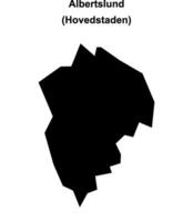 Albertslund municipality blank outline map vector