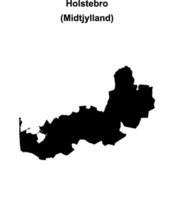 Holstebro municipality blank outline map vector