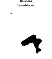 Halsneas municipality blank outline map vector