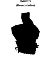 Hvidovre municipality blank outline map vector