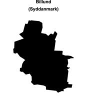 Billund municipality blank outline map vector