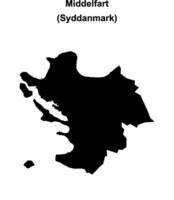 Middelfart municipality blank outline map vector