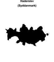 Haderslev municipality blank outline map vector