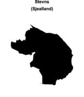 Stevns municipality blank outline map vector