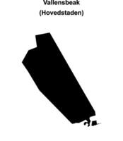 Vallensbeak municipality blank outline map vector