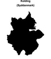 Kolding municipality blank outline map vector