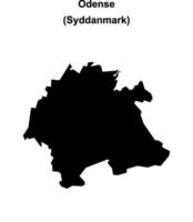 Odense municipality blank outline map vector